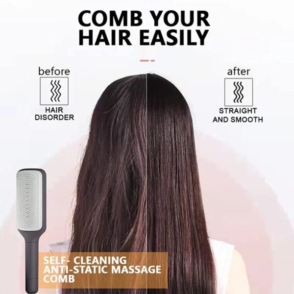 4-in-1 Self-Cleaning Hair Brush - Image 5