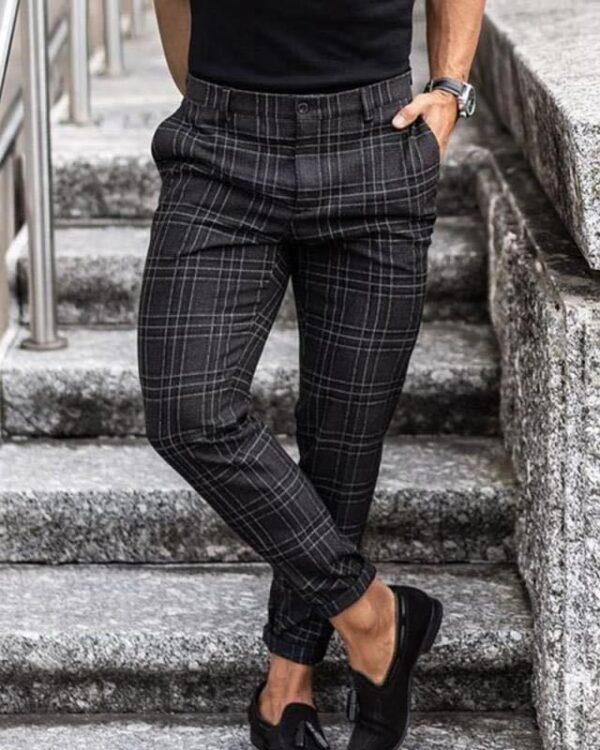 Men's Plaid Casual Pants - Image 5