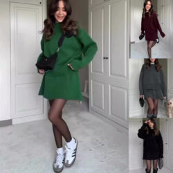 2-Piece Knit Sweater Skirt Set