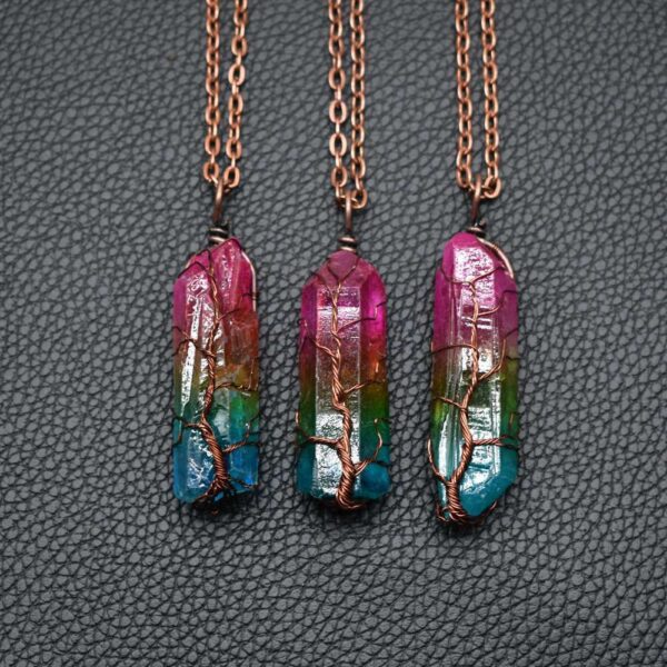 Stone Crystal Tree of Life Pendant - Image 8