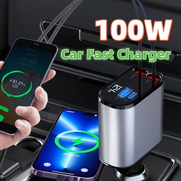 100W Fast Charging Car Charger