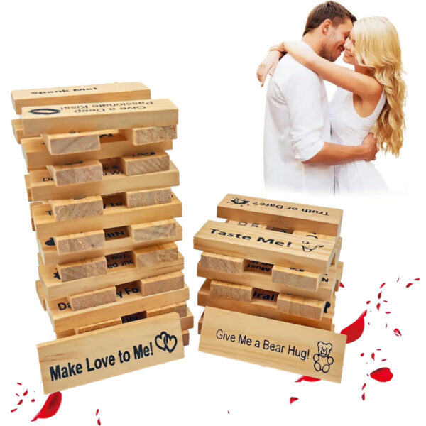 Couple Game Night Jenga Tower
