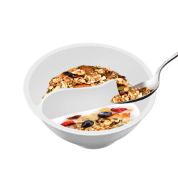 separated Cereal Bowl with Built-in Straw