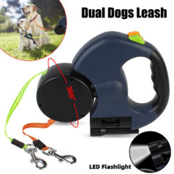 Retractable Dual Dog Leash with Lights